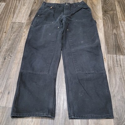 Vintage Carhartt Double Knee Pants B136 BLK Faded Distressed Work