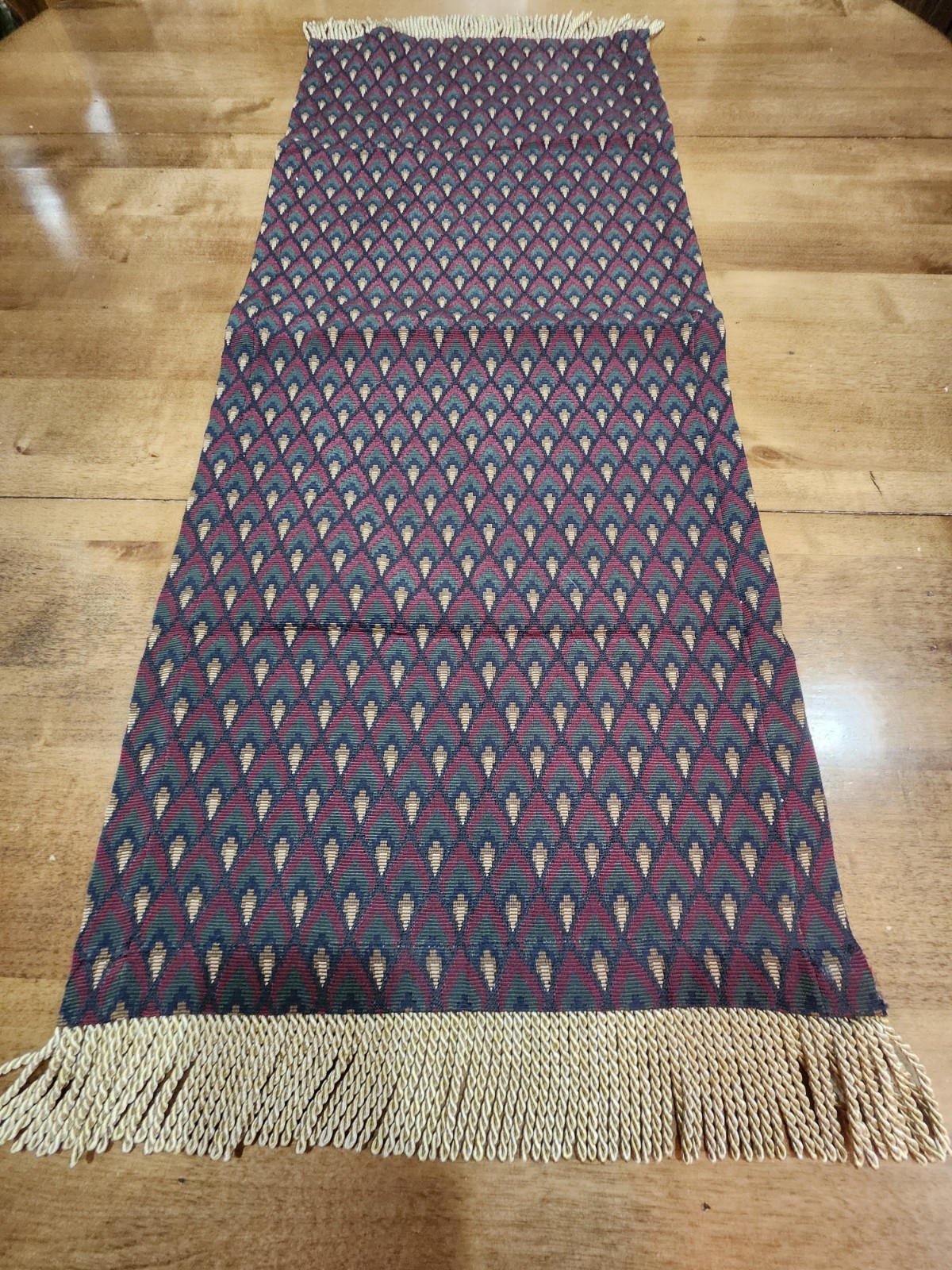 Table Runner Or Dresser Scarf With Tassels Thick Fabric Pretty Fall Colors