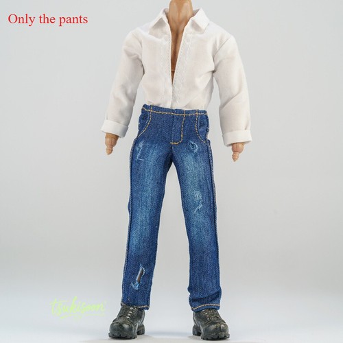 1:12 Scale Gift Male Action Figure Soldier Warrior Clothes Blue Jeans Pants 6" - Picture 3 of 3
