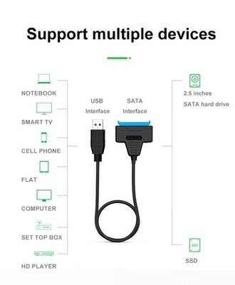 USB 3.0 to 2.5'' SATA III Hard Drive Adapter Cable/UASP SATA to USB 3.0 Converter