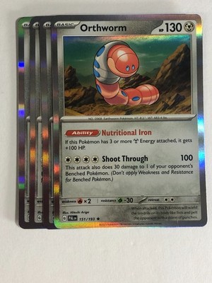 Pokemon TCG Paldea Evolved 4x Playset Holographic Orthworm 151/193 Near Mint