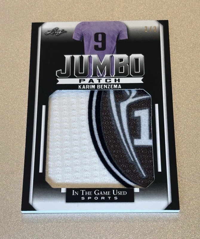 Karim Benzema 2022 Leaf Jumbo Patch In the Game Used Match Worn Card /3 Madrid