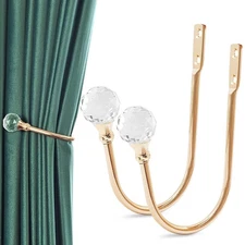 Curtain Holdbacks Gold Tie Backs Crystal Curtain Holders Hooks Wall Mounted D...