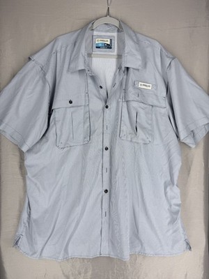 Magellan Fishing Shirt Men's Size 2XL Vented  Blue/White Relaxed Fit