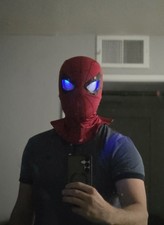 Electric Spider Man Remote Control Movable Eyes that lightup Mask W/Ring Gift