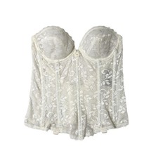 vintage Carnival white lace bustier corset