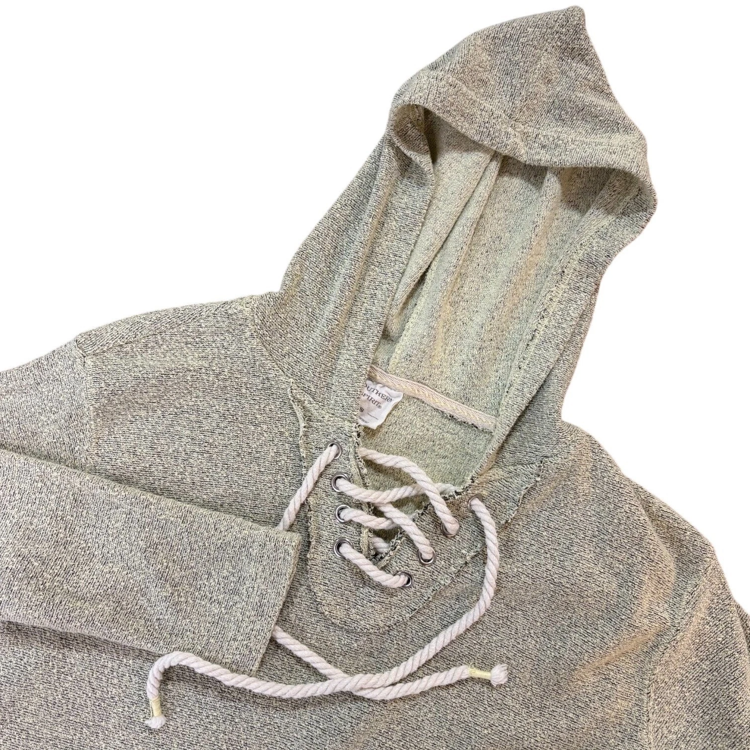 SOUTHERN SPIRIT Hoodie Womens Small Green Pullover Lace Up Lightweight Terry