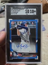 2018 Bowman Prospect Autographs Matt Beaty #PA-MB Blue /150 (AU, RC) 