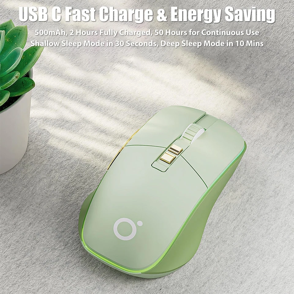 Wireless Gaming Mouse Tri-Mode 2.4Ghz/Bluetooth 5.0/Wired USB-C with RGB LED ... - Image 3 of 4