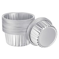 Silber Cupcake-FöRmchen, 25 StüCk Aluminiumfolie 5Oz Standard-Cupcake-FöRmchen