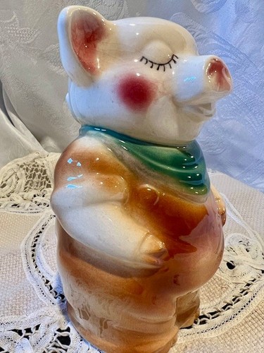 Vtg. Ceramic Piggy Bank 6" tall