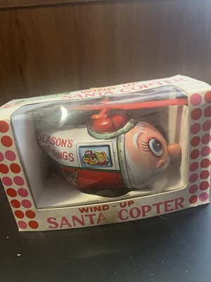 Yuletide Wind-Up Santa Copter Vintage Toy in Box Age Level 17 Years & Up