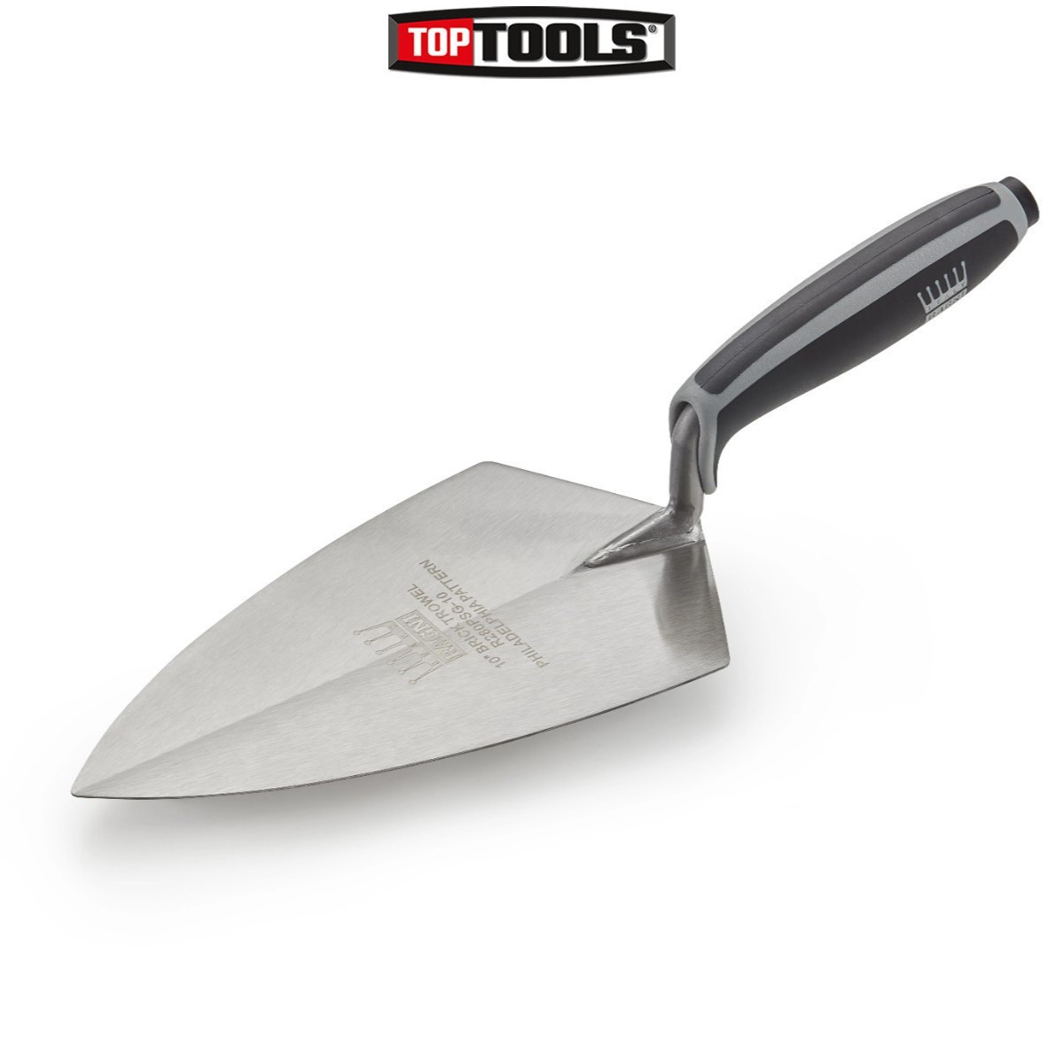 Ragni R280PSG-10 10'' Soft Grip Philadelphia Pattern Brick Builders Hand Trowel