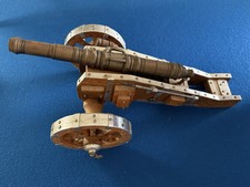 Vintage Metal Miniature Cannon Metal And Wood Frame And Wheels