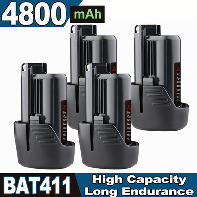 4X BAT411 Akku Für Bosch GBA 12V 4.8Ah Li-ion GSR GDR GSA BAT412 GWI 2607336014