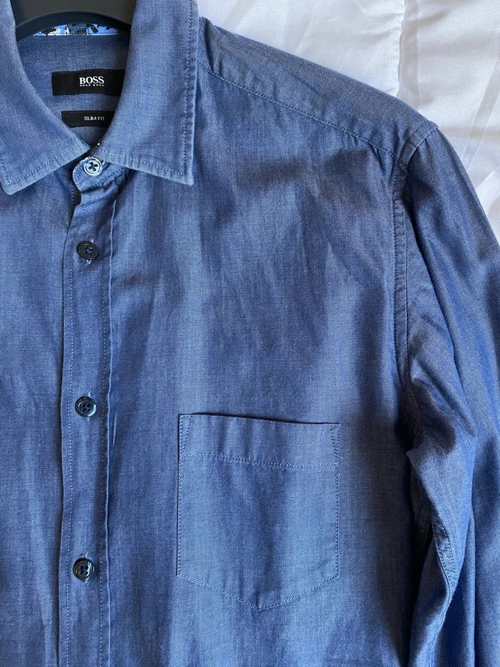 Camicia Blu Hugo Boss Slim Fit - Immagine 3 di 4