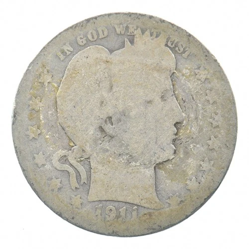 BETTER 1911-D Liberty Barber 90% Silver US Quarter *125