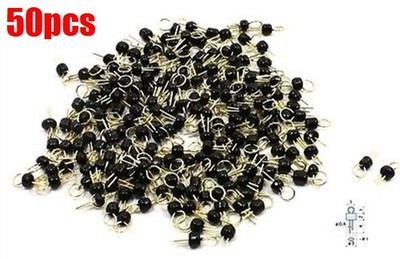 50Pcs Breadboard Gold Tone Test Point Pin Black Soldering Pcb Board New Ic ql