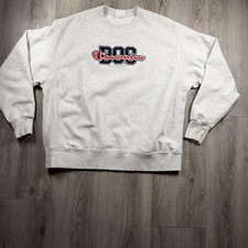 Champion Reverse Weave Sweatshirt Mens XL Gray Crew BOS Logo Fleece Pullover