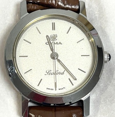 CYMA Sealord Quartz Watch with New Strap Classic Design Swiss Made