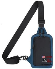 Crossbody Sling Bag Chest Bag Dual Pocket Water Resistant Fanny Small Blue