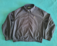 VTG Polo Ralph Lauren Harrington Jacket Mens Sz M Navy Blue Full Zip Plaid Lined
