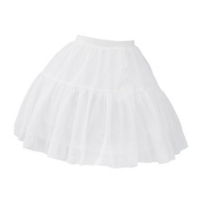 Adjustable Princess Layered Puff Skirt Crinoline Tutu Skirt Petticoat White