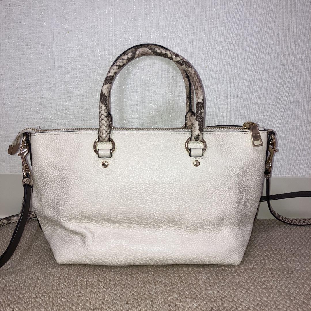 Coach White Python Leather 2-Way Shoulder Bag Ele… - image 12