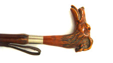 Vtg Long Handle Shoe Horn Whippet Greyhound Dog Head 21 '' LEATHER HANGING LOOP