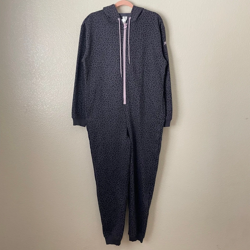 Mono Fabletics Mujer Pequeño Gris Forever Polar Con Capucha Una Pieza Leopardo NUEVO Foto 2 de 4