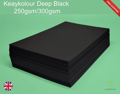 Keaykolour Deep Black Card A3 A4 A5 | 250gsm & 300gsm Premium Craft Card