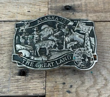 Alaska The Great Land Belt Buckle American Buckle Company 1984
