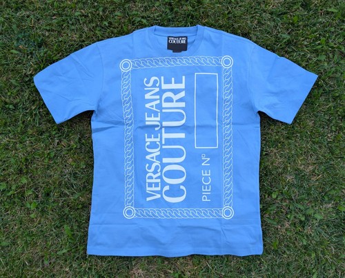 Versace Jeans Couture Printed Piece No Graphic XL Size T-shirt Blue Cotton