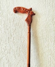 Handmade Wooden Walking Cane, Deer Head Design Good Finishing in Wood Polishing