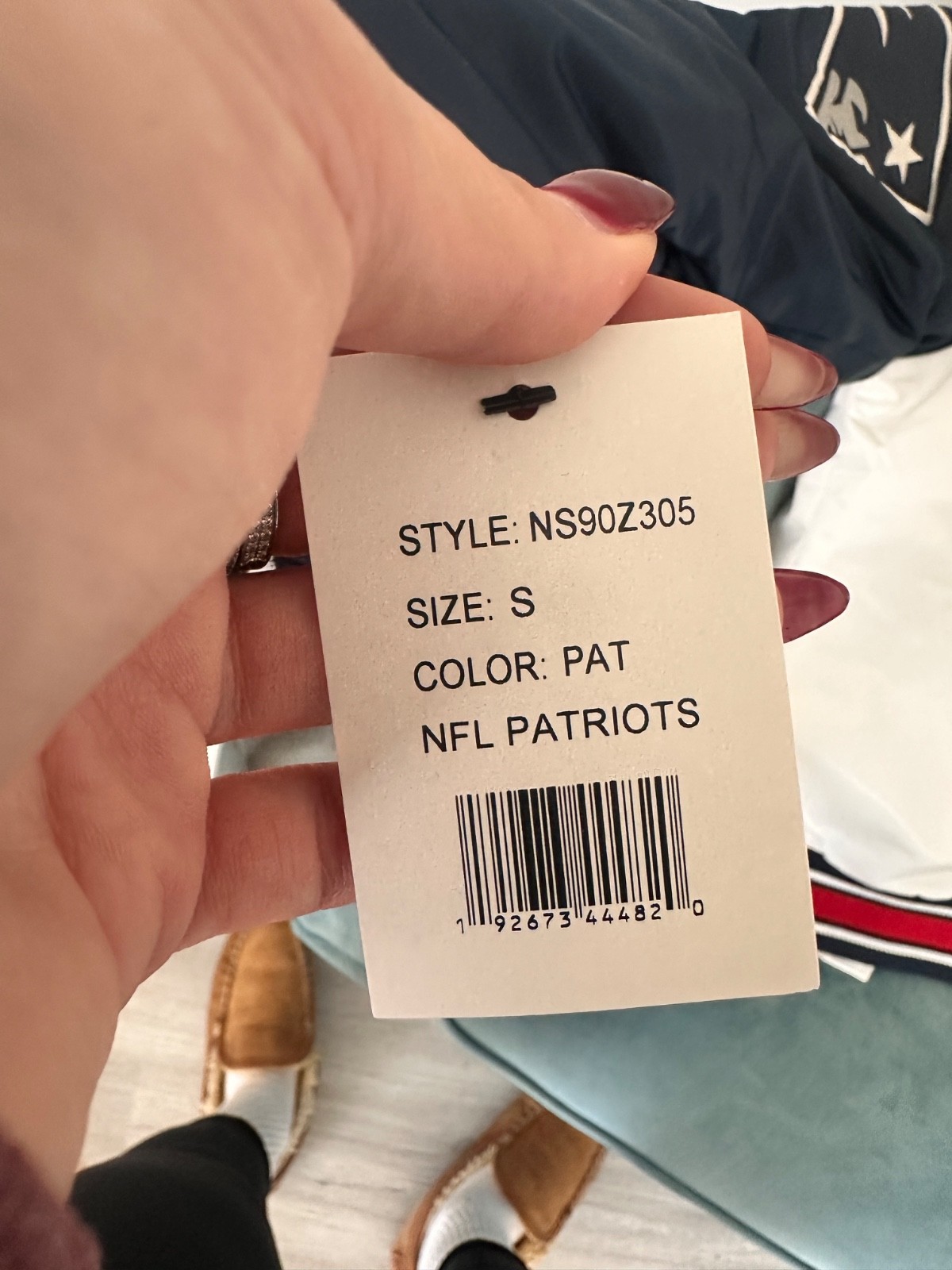 STARTER Mens New England Patriots Varsity Jacket, White, Small image 6