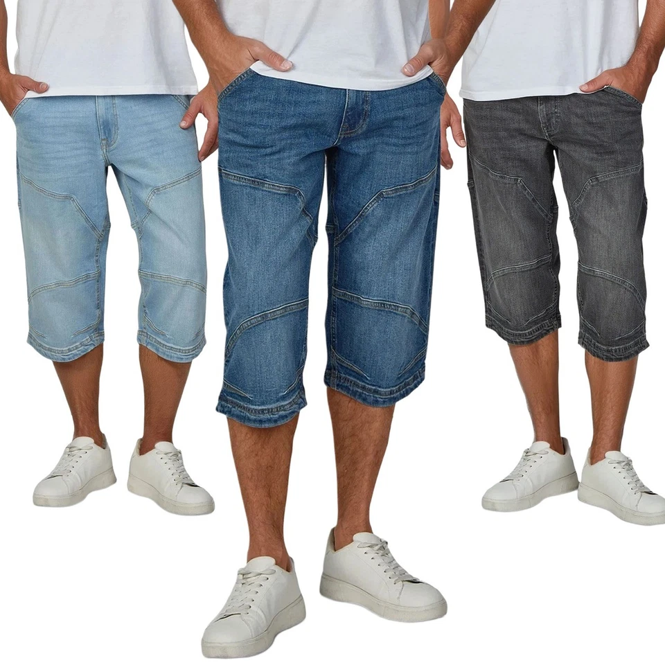 Mustang 3/4 Jeans Shorts Herren Stretch Straight Fit Freemont Kurze Hosen - Bild 1 von 1