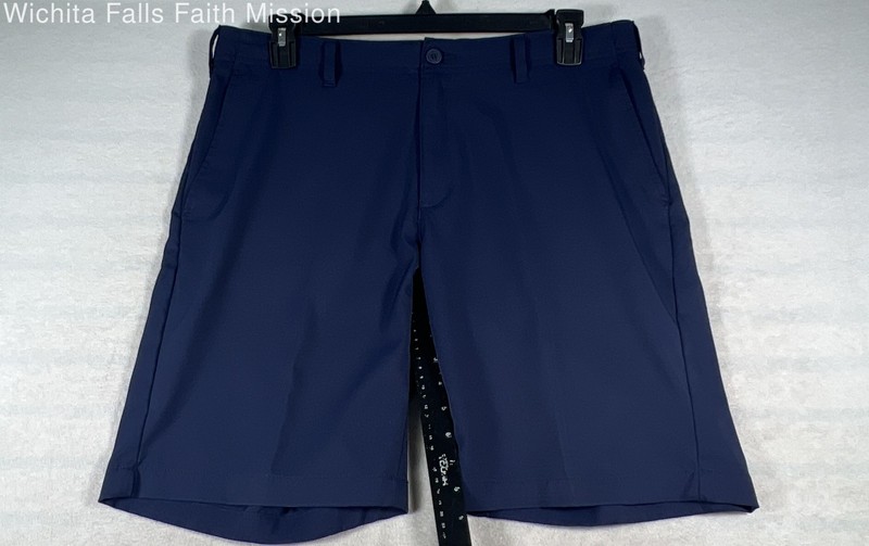 BCG Men's Navy Blue Flat Front Athletic Golf Shorts Sz 36