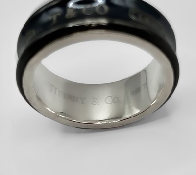 Tiffany & Co. 1837 Black Titanium and Sterling Silver Ring - Size