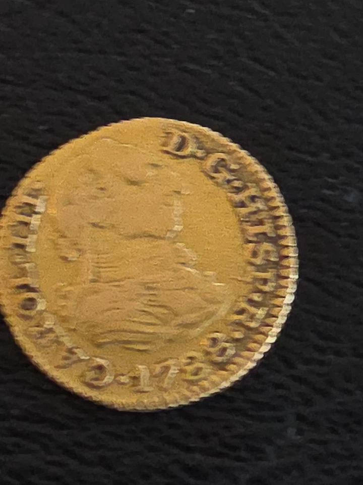 1788-S,C 1/2E Spain Gold Half Escudo ANACS F 12 Details - Image 2 of 4