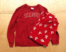 Size Large 10/12 Target Doggie Fleece Sweatsuit Pajamas Set- Unisex Red