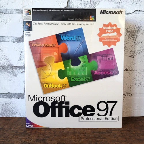 Sealed Microsoft Office 97 Professional Edition Software 1997 NEW Vintage