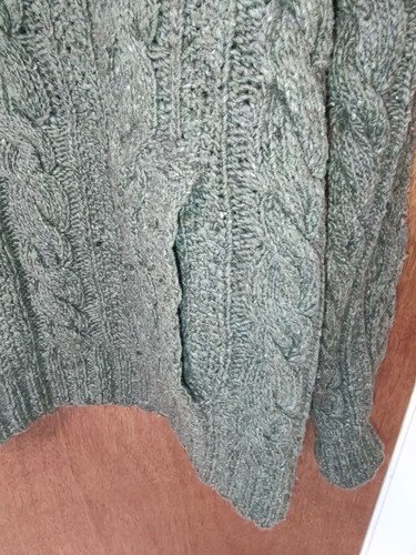 Lauren Ralph Lauren Petite hand knit sz P/P wool blend chunky 1/4 zip sweater - Picture 4 of 8