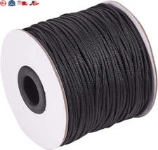 1.5mm Black Nylon Cord - 100 Yard Braided String for DIY & Crafts Best Quality