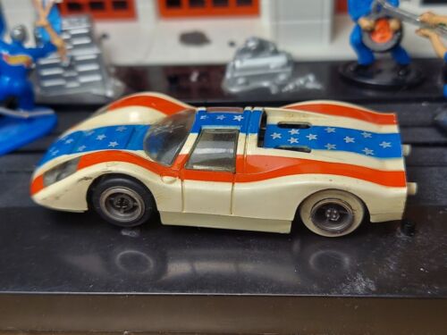Tyco Pro HO/Red/Blue Star & Stripes, Slot Car "Brass PAN" Running Nice #1 - Picture 3 of 15