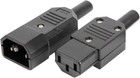 1Pair AC250V 10A IEC C14 Male C13 Female 3 Pins Inline Adapter Plug Power Socket