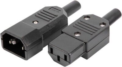 1 Paar AC250V 10A IEC C14 Stecker C13 Buchse 3 Pins Inline Adapter Stecker Steckdose