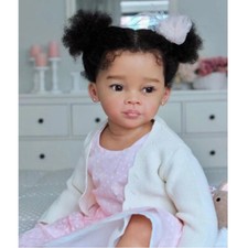 30" Reborn Baby Girl Doll Painted Kit DIY Hand-Rooted Hair White Skin Handmade