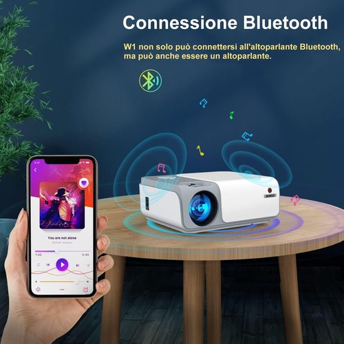 Proiettore WiFi Bluetooth 5G 20000 Lumen 1080P Nativo per iOS/Android/Windows - Foto 4 di 7