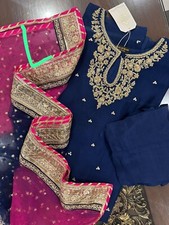 2023 Agha Noor Eid Chiffon Shirt green Dhani Medium Pakistani Eid Party 3pc