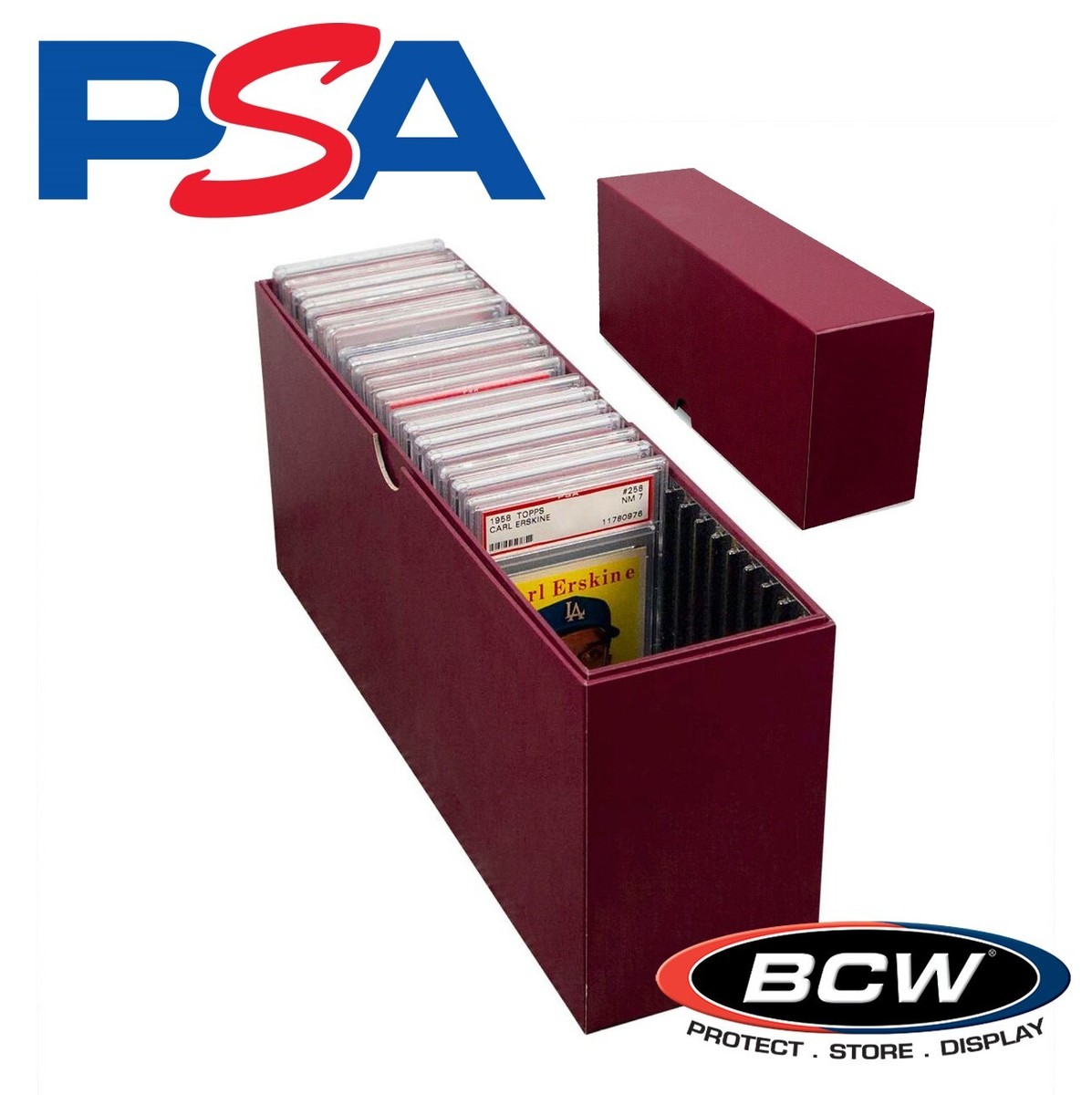 bcw graded card box BCW Graded Card Box Holds 26 PSA Slabs – Slotted Storage for Pokémon MTG  Sports
